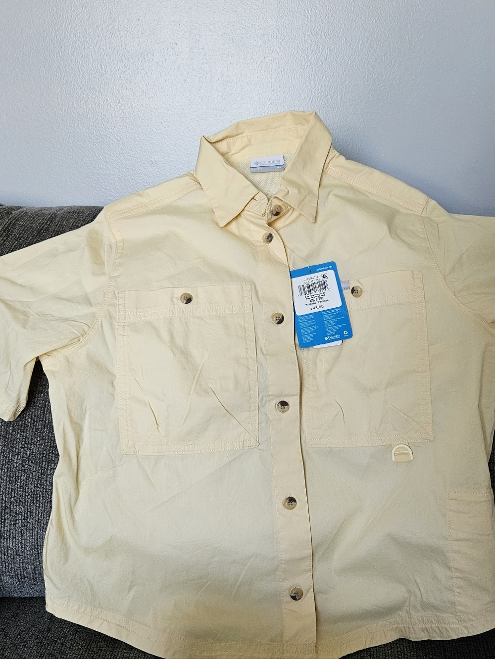 Columbia Short Sleeve Outdoor Shirt - Pale Yellow